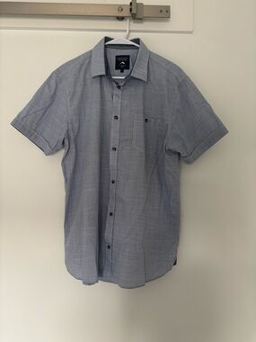 Club Room Light Blue Short-Sleeve Casual Button-Down Shirt